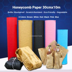 Paper honingraatverpakking papier 30 cm*10m demping wrap roll voor verplaatsende verzendverpakkingsgeschenken recyclebare beschermende kraftpapieren