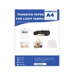 Papier inkjet Premium Ironon Wit en lichte kleuren T -shirt Transfers Paper A4 10/20/50/100 Sheets