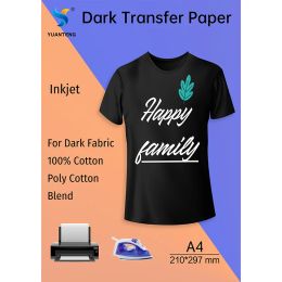 Papier inkjet afdrukbare ijzerwarmteoverdracht papier voor donkere stoffen a4 maat ijzer op overdracht vinylplaat voor t shirts en doe -het -zelfprojecten