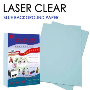 Papier kemeng blauw achtergrond laser wateroverdracht afdrukken sticker papier a4 helder/transparant waterglijbeen sticker papier voor glas keramiek