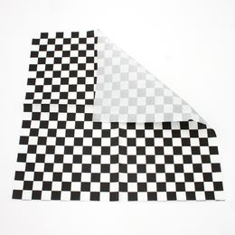 Serviette en papier à carreaux noir et blanc, 2 couches de pâte de bois vierge, 33x33cm, paquet de 20 pièces, 1221350