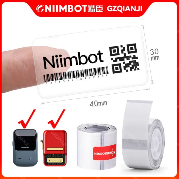 Papier Niimbot B1 B21 B3S Impression transparente Papier Barcode étiquette adhésive Autocollant thermique étiquette carrée ronde Autocollant imprimable