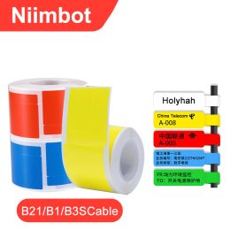 Paper Niimbot B21 B3S B1 Etiqueta de cable de impresora portátil inteligente para la etiqueta autoadhesiva de etiqueta de color impermeable de 1 rollo