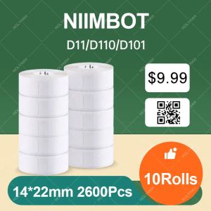 Paper Niimbot D11 Étiquette d'impression ruban D110 Antioil Antioil Étiquette de prix épargnement
