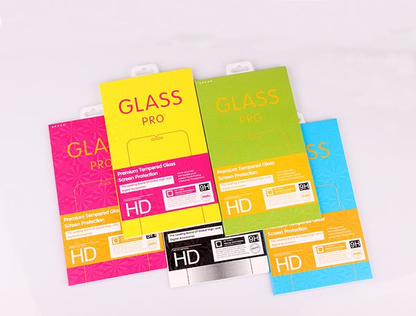 Boîte d'emballage en papier pour téléphone portable Protecteur d'écran en verre trempé pour iPhone Boîte d'emballage avec cintre