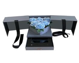 Caja de embalaje de papel, pantalla de control de luz de regalo de corazón de flores de boda, caja de regalo con pantalla de vídeo hd de 7 pulgadas lcd245S7809359