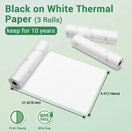 Papier Phomémo 110 mm blanc thermique non adhésif papier thermique blanc pour phomemo m04s / m04as imprimante thermique portable