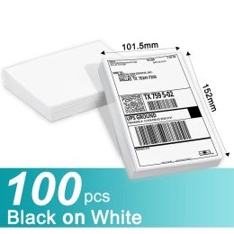 Papier Phomemo A6 Étiquette d'expédition autocollant 4 "x6" DIY Thermal Label Adress Barcode Home Ford520 241 246s Imprimante 100 PCS