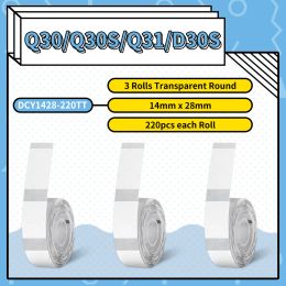 Papier Phomemo Q30S Q30 Q31 Q32 Label Printer Selfadhesive Label Sticker Continu papier Zelf Adhesieve transparante label Tape 3 Rolls