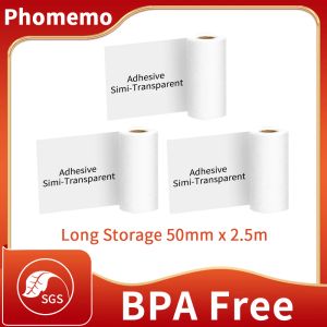 Papier Phomemo Sticker Papier pour M02 / M02S / M02 POCKE POCKE IMPRIMANTE BLANC Selfadhesive Thermal Glossy Imprimable Papier Sticker Paper