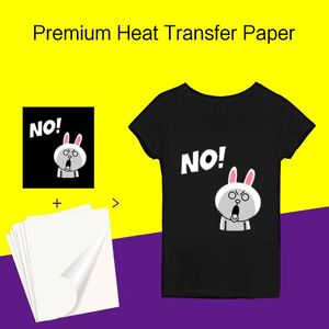 Papier imprimable jet d'encre Ironon T-shirt Dark Transfers Papier personnalisé A4 Taille de chaleur Fabric