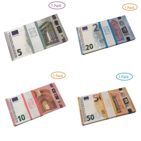 Papier imprimé argent jeux de fête jouets USA 1 5 10 20 50 100 dollar euro film accessoire billet de banque pour enfants cadeaux de Noël ou film vidéo213UNLRT