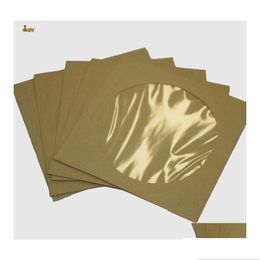 Papierproducten 100 stcs/perceel 12,5 cm vierkante schijf CD -huls 90GSM Kraft dvd tas er d verpakkingen enveloppen Type pack Bags Wedding Party FAV DHVWX