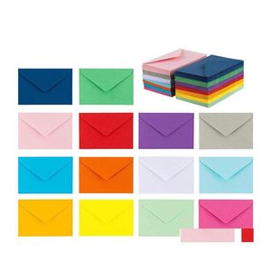 Produits en papier 100X70Mm / 3.9X2.8Inch 50Pcs / Lot Produit offset Mini Colorf Carte de membre Enveloppe Simple Petites cartes de voeux B Dhrmc