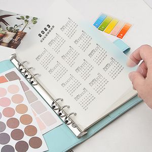 Productos de papel 2023 Calendario PP Divisor A5 A6 Cuaderno de hojas sueltas Planificador Hoja de índice Carpeta Categoría Clip interior 221108