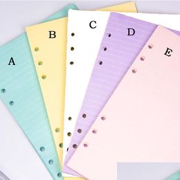 Papier Producten 5 Kleuren A6 Losse Blad Product Notebook Navulling Spiraal Binder Index Filler Papers Binnenpagina's Dagelijkse Planner Briefpapier Dhnwu