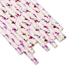 Pajita de papel con estampado de flamencos, pajitas ecológicas para beber ventosas para fiestas, bodas, Navidad, hogar, regalo para niños, gran oferta