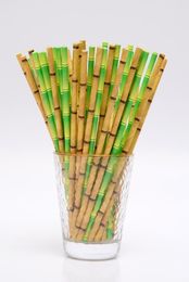 Pajitas de papel 195 cm Té de burbujas desechable Jugo de bambú grueso Paja para beber 25 piezas / lote Paja de leche ecológica Cumpleaños Boda Par9861262