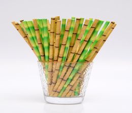 Paignes de papier 195 cm thé à bulles jetables épais JUI BAMBOO BUISSANT PAINE 25PCS Lot EcofRy Milk Paille Anniversaire Mariage Par6937075