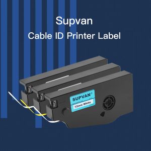 Paper Supvan Sticker Label Tape Consommables spécialisées pour le câble ID IMPRIMINE Étiquette Cassette en papier pour TP70E TP76E TP80E