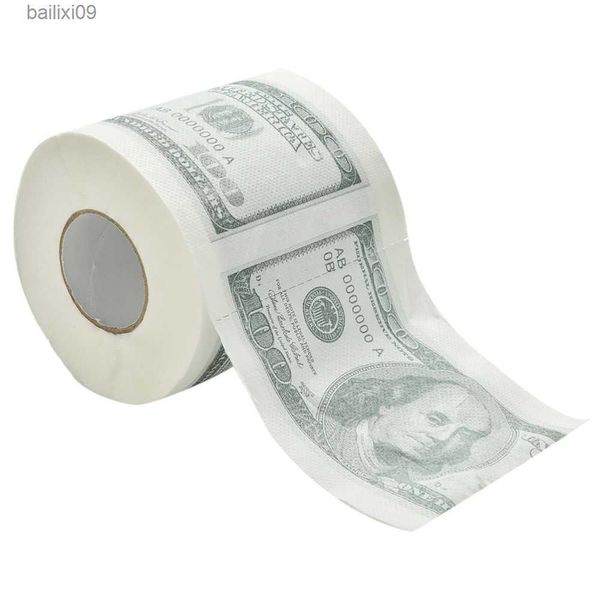 Serviettes en papier 1 rouleau 2 plis NOUVELLE nouveauté drôle 100 dollars argent imprimé WC bain drôle papier toilette mouchoirs salle de bain fournitures cadeau pour la maison T230518