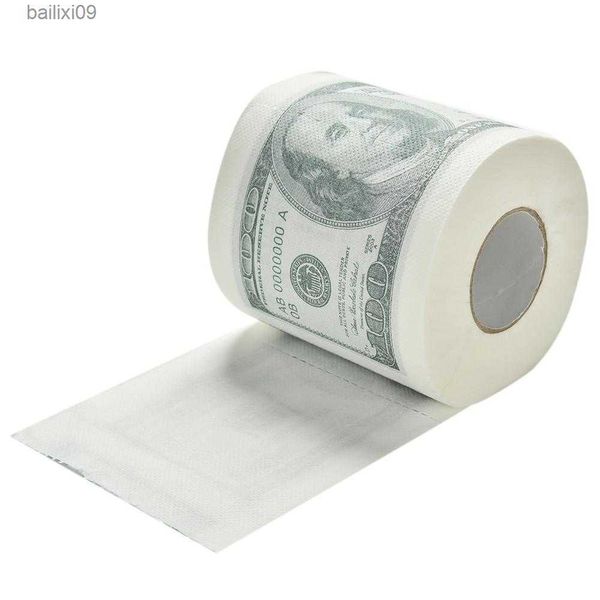 Toallas de papel Divertido América Dólares estadounidenses Tejido Novedad 100 TP Rollo de dinero Gag Regalo Billete de cien dólares Impreso Papel higiénico T230518