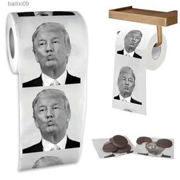 Papieren handdoeken Juch Fun Paper Tissue Gag Gift Prank grap Creative Badkamer grappige toiletpapier president Donald Trump toiletpapier dropshipping T230518