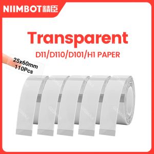Papier en papier à étiquette transparente Papier pour Niimbot D11 D101 D110 Label Imprimante Sticker Papers Roule pour Niimbot Labeller D110 Maker