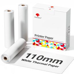 Papier blanc non adhésif en papier thermique papier autocollant pour phomemo m04s / m04as imprimante thermique Bluetooth noir sur blanc 50 mm 107 mm 110 mm