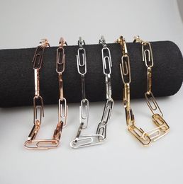 Trombone ovale lien chaîne trombone câble chaîne collier Bracelet Hip Hop bijoux femmes Men2420238