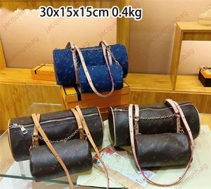 PAPILLON bolsa de axila 2 piezas Bolso de almohada Tote Mujer Diseñador Denim REMIX Serie PU Bolsas cilíndricas Hombro de lujo Cartera cruzada Señora Paquete axilar Sacoche