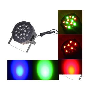 Par Light Big Led Stage 18x3W 54W 85265V Hoog vermogen RGB -verlichting met DMX 512 Master Slave Flat DJ Controller Drop Delivery Lights DHGTV