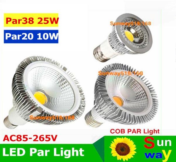 par38 llevó la luz de la mazorca E27 E26 PAR20 PAR30 PAR38 bombillas de luz LED 10w 20w 25w Regulable 85265V cálido puro blanco frío focos led2001395