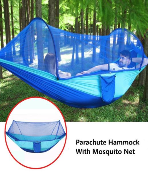 Parachute hamac en singledouble jardin de camping extérieur suspendu lit swing coucher arbre tente parachute hamac avec moustique net9182813