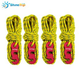 Paracord 4x4m Réflexion Réflexion Camper en plein air Corde de vent de tente de tente 3 mm auvent avec alliage en aluminium 3 trous de boucle ajusteur