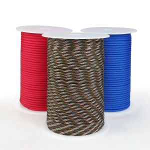 Paracord 50100 mètres 550 Paracord Paracord Parachute cordon lanière corde tente Guyline Mil Spec Type III 7 brins plusieurs couleurs