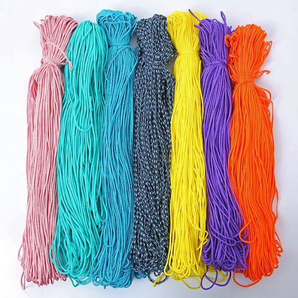 Paracord CoreSpun Parachute Cord, Lanyard Tent Rope, Randonnée, Camping, Corde à linge, Bracelet DIY, Dia 2mm, 50 m, 100 m