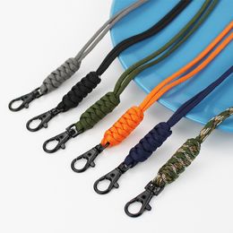 Paracord Keychain High-Strard Parachute Cord Carabiner Lanyard Military Glayard Triangle Buckle