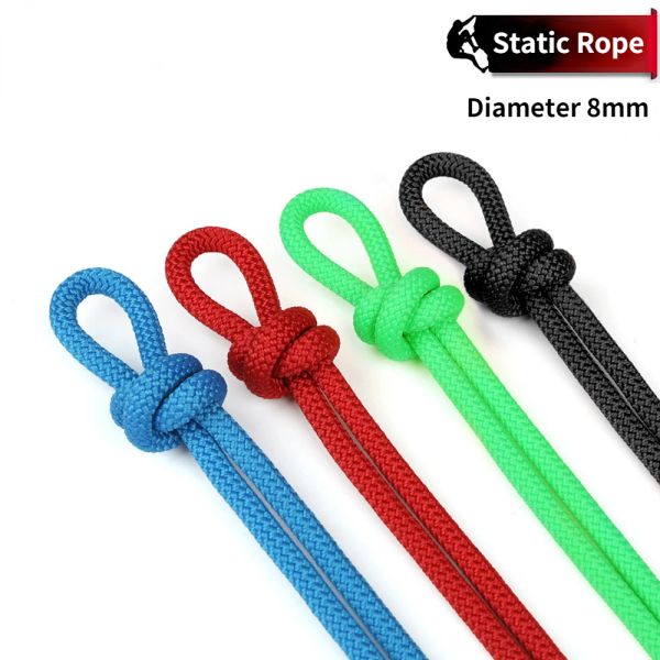 Paracord Professional Rock Rock Corde Randonnée extérieure Corda Corda 8 mm de diamètre High Slect STATIQUES Corde de sécurité Fire Rescue Parachute