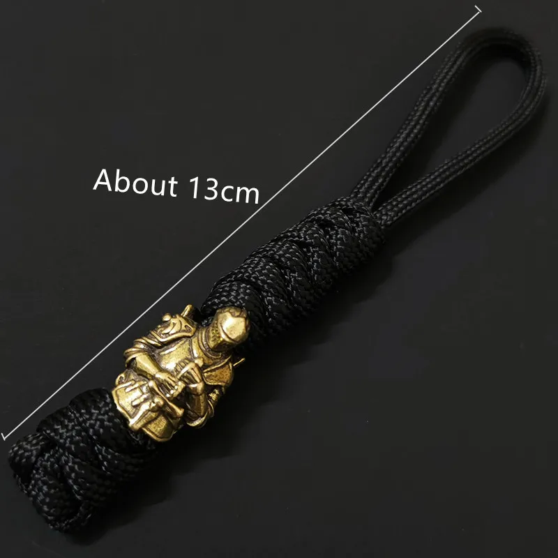 Paracord Woven Keychain Outdoor Anti-lost Braided Rope Strap Knight buckle Tactical Survival Tool Backpack Hanging Lanyard