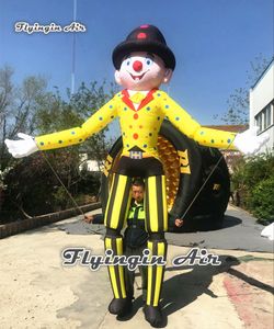 Marionnette gonflable de Clown de marche de représentation de défilé, marionnette drôle de Clown gonflable de 3.5m pour le spectacle de cirque