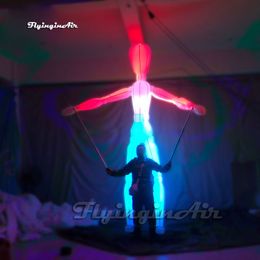 Parade Performance Walking opblaasbaar Alien Puppet Dummy Model 3,5 m Blow Up Mannequin Suit met RGB -licht voor Carnival -evenement