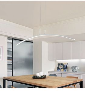 Lampe LED suspendue en forme de parapente, design moderne en aluminium, luminaire décoratif d'intérieur, idéal pour un salon, une salle à manger, 110-240V