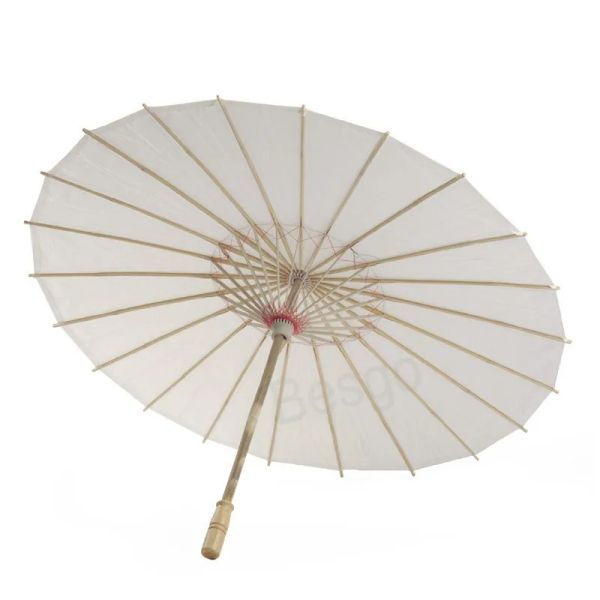 Parasols Style chinois artisanat papier parapluie bricolage blanc peinture parapluie photographie accessoires Performance parapluies