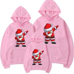 Vêtements parent-enfant à sweats à sweats d'hiver d'hiver mignons mignons sweat-shirt imprimé de Noël pour hommes et femmes et vêtements pour enfants