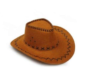 Parent-enfant été voyage crème solaire daim cuir Western Cowboy chapeau hommes femmes enfants grand large bord soleil Jazz Cosplay casquette W260435853045389