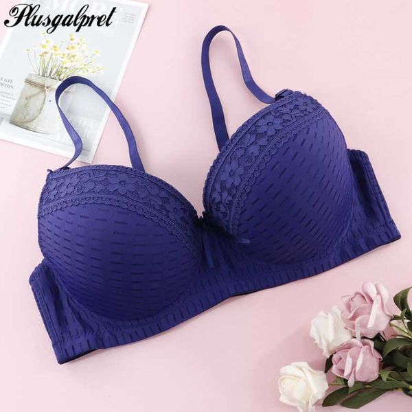 Sujetadores moldeados de encaje Floral Parifairy, ropa interior de talla grande para mujer, lencería Sexy, sujetador sin tirantes, copa completa C D E 95 100 105 110 210623