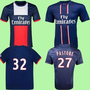 Paris 2012 2013 2014 maillots de football rétro Ibrahimovic 12 13 Cavani Pastore Lavezzi MENEZ T.SILVA MATUIDI VERRATTI maillot de football classique vintage