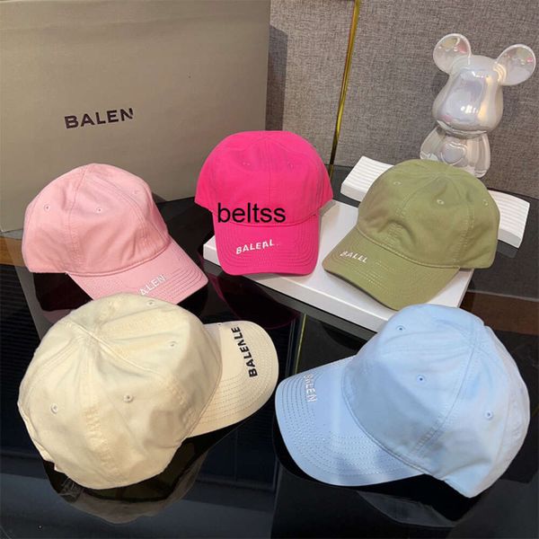 Paris Belenciaga Co Brandhed Alphabet Broidered Baseball Chapeau Sky Bleu Khaki Rose rouge Suncreen Duck Tongue de langue