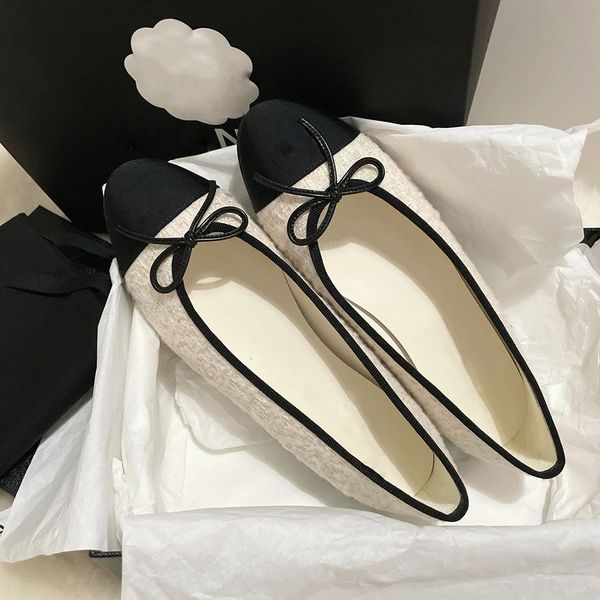 Paris marque designer peau de vache sandales plates femmes talon bas noir ballet bout rond chaussures peu profondes sans lacet mocassins bouts ronds robe formelle chaussure plate taille 35-41